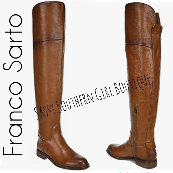🆕⭐ Franco Sarto Cognac brown Wide calf OTK boots
